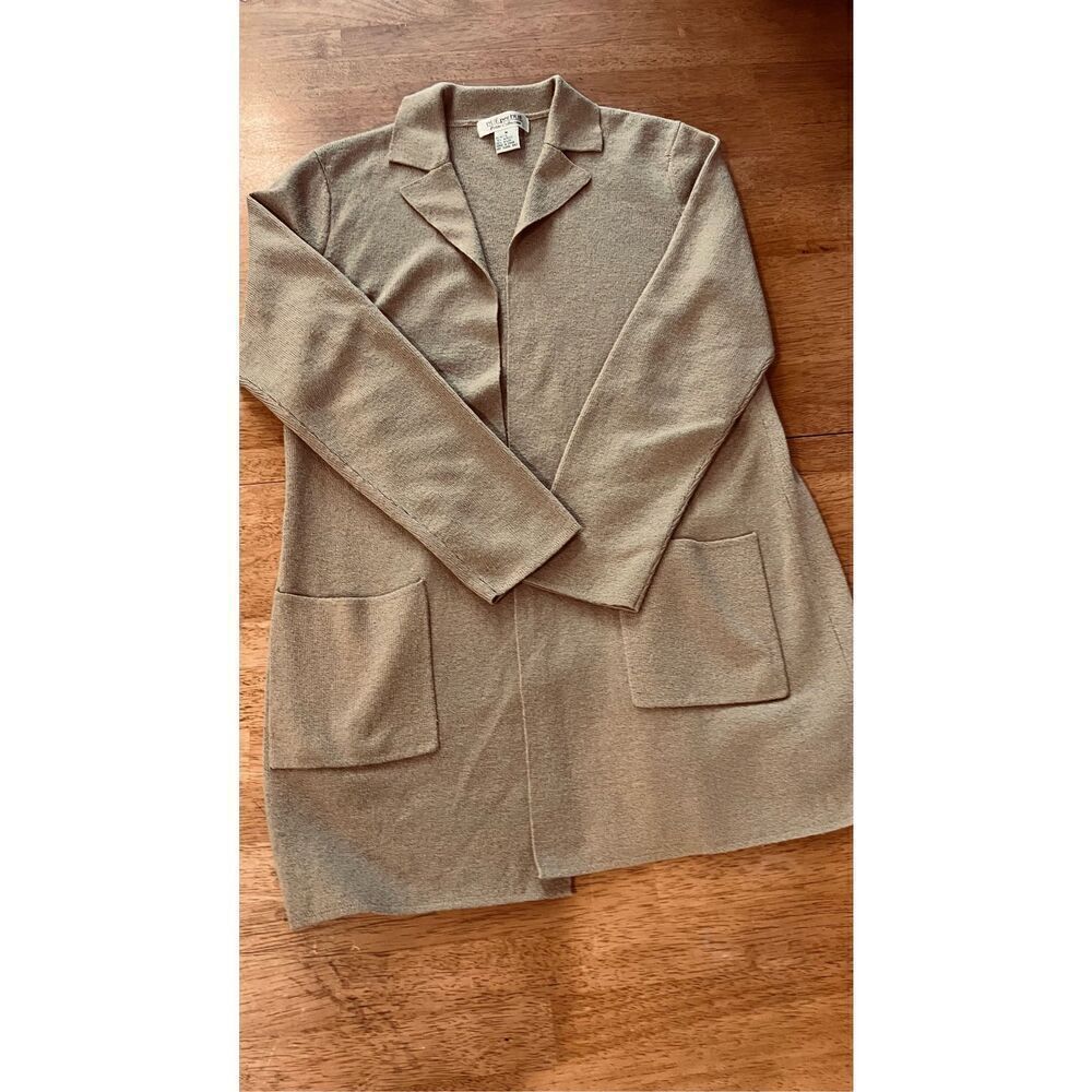 Due Per Due Beige Womens Knit Blazer Jacket Size M